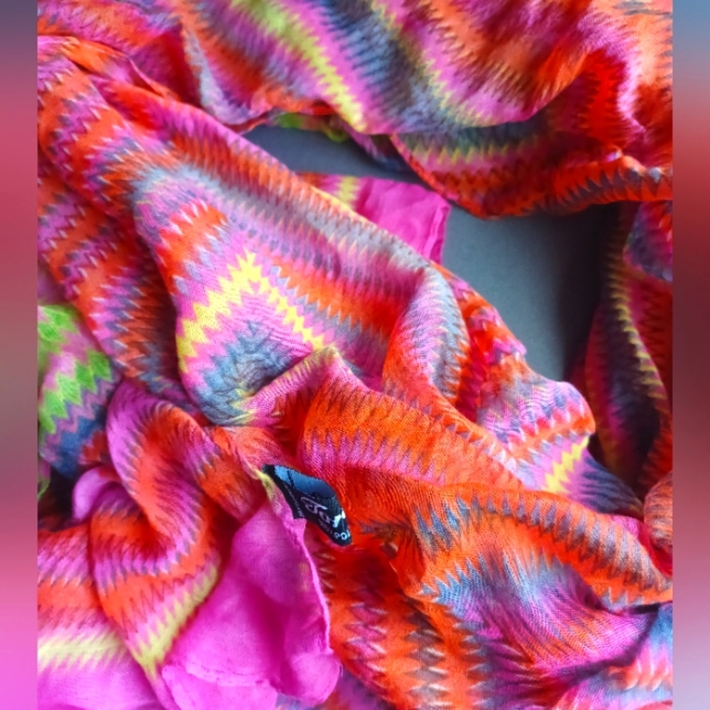 4/$12🤯Bright Bold Printed XL Scarf 70x38